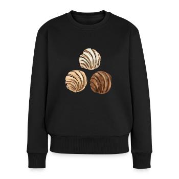 Concha Hispanic Mexikanisch Pan Dulce - Frauen Premium Bio Pullover - Schwarz - Vorne - Julia (174cm)