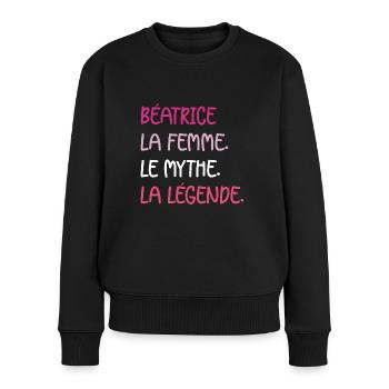 béatrice - Pull Premium bio Femme - noir - Devant - Julia (174cm)