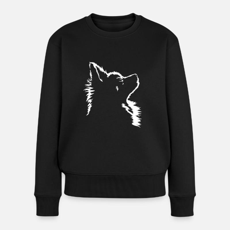 Pomeranian Hund Hunde Zwergspitz Wilsigns - Frauen Premium Bio Pullover - Schwarz