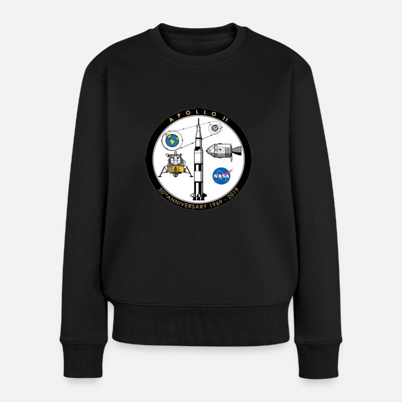 ESA Retro Apollo 11 Vintage Retro Astronaut - Frauen Premium Bio Pullover - Schwarz