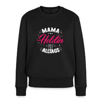 Mama Geschenkidee - Frauen Premium Bio Pullover - Schwarz - Vorne - Julia (174cm)