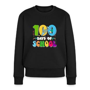 100 Days School Child School Beginners Math - Women's Premium Organic Jumper - black - Front - Julia (174cm)