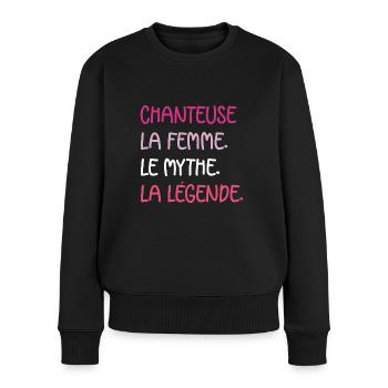 chanteuse - Pull Premium bio Femme - noir - Devant - Julia (174cm)