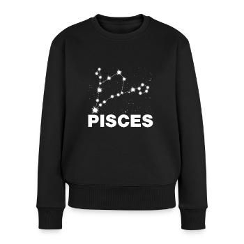 Sternzeichen Sternbild Fische Pisces - Frauen Premium Bio Pullover - Schwarz - Vorne - Julia (174cm)
