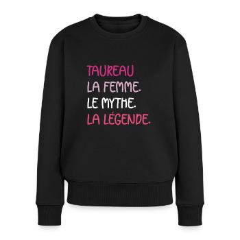 Taureau - Pull Premium bio Femme - noir - Devant - Julia (174cm)