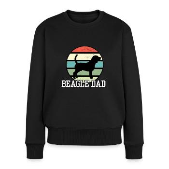 Beagle Dad I Retro Beagle Dad - Pull Premium bio Femme - noir - Devant - Julia (174cm)