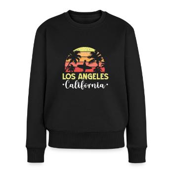 Los Angeles Californie Sunset LA Vintage - Pull Premium bio Femme - noir - Devant - Julia (174cm)