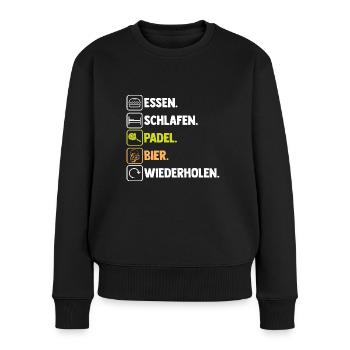 Bier Tennis Padelspieler Padel - Frauen Premium Bio Pullover - Schwarz - Vorne - Julia (174cm)