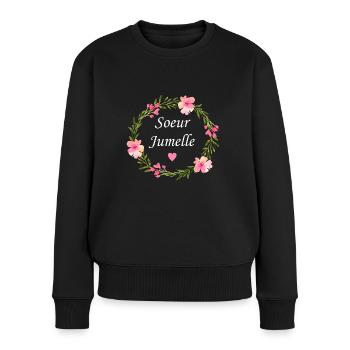 Soeur jumelle - Pull Premium bio Femme - noir - Devant - Julia (174cm)