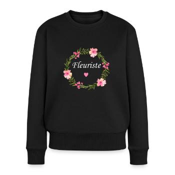 Fleuriste - Pull Premium bio Femme - noir - Devant - Julia (174cm)