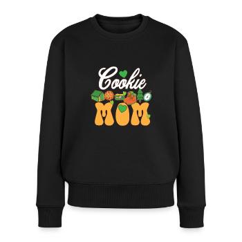 Cookie Mom Scout Mama Troop Leader Cookie Chaos - Frauen Premium Bio Pullover - Schwarz - Vorne - Julia (174cm)