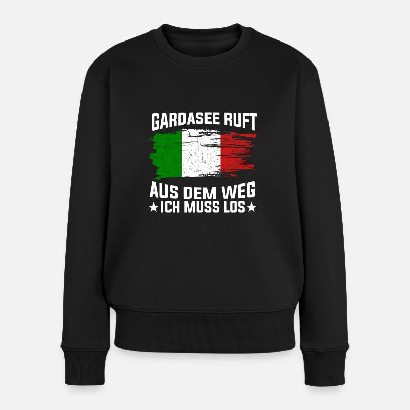 Gardasee Italien Geschenk - Frauen Premium Bio Pullover - Schwarz