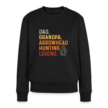 Arrowhead Hunting Pfeilspitzen Sammler - Frauen Premium Bio Pullover - Schwarz - Vorne - Julia (174cm)