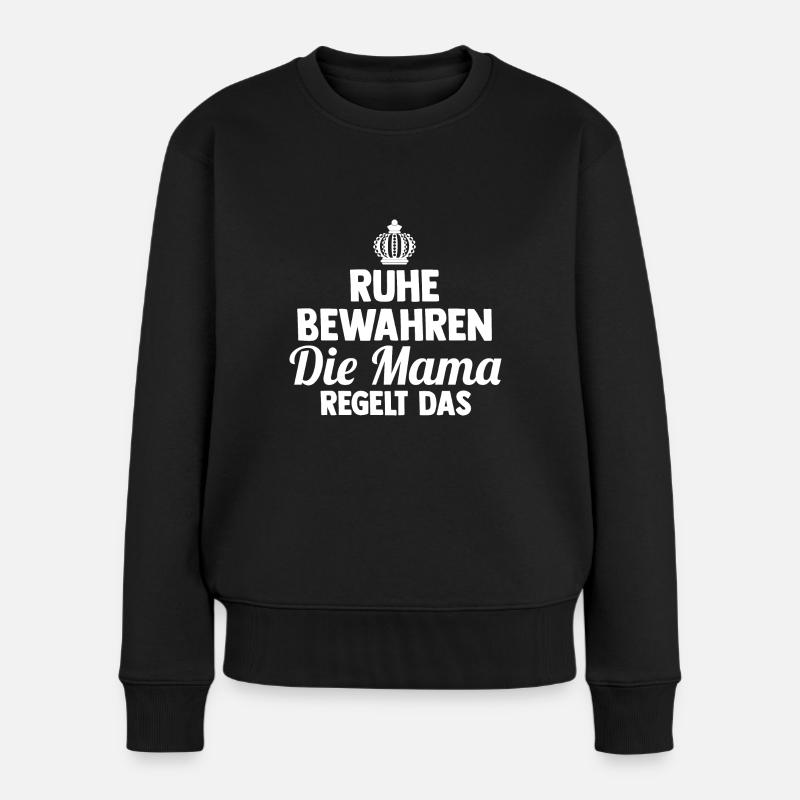 Mutter Mama - Frauen Premium Bio Pullover - Schwarz