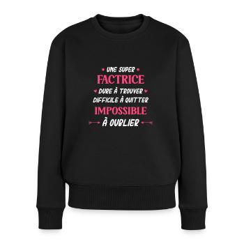 Super factrice - Pull Premium bio Femme - noir - Devant - Julia (174cm)