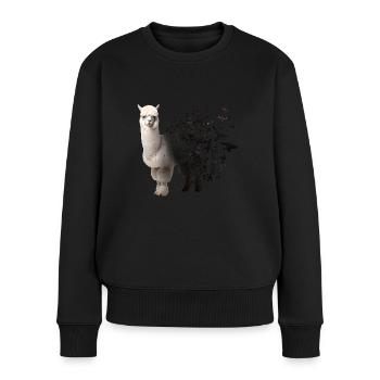 Alpaka - Frauen Premium Bio Pullover - Schwarz - Vorne - Julia (174cm)
