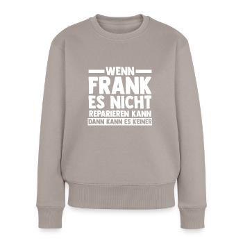 Frank - Frauen Premium Bio Pullover - Taupe - Vorne - Julia (174cm)
