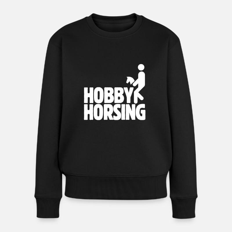 Hobby Horsing - Hobby Cheval - Equitation - Cadeau - Pull Premium bio Femme - noir