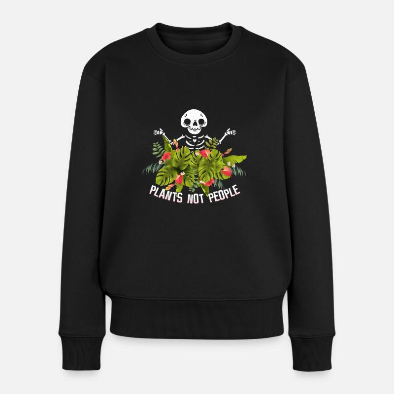 Plants - not people - Frauen Premium Bio Pullover - Schwarz