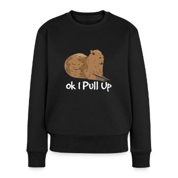 Ok ich ziehe hoch - Frauen Premium Bio Pullover - Schwarz - Vorne - Julia (174cm)