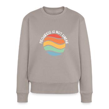 Sped Teacher Progress Is Not Linear - Frauen Premium Bio Pullover - Taupe - Vorne - Julia (174cm)