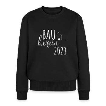 Bauherrin 2023 Häuslebauer Hausbau Geschenk - Frauen Premium Bio Pullover - Schwarz - Vorne - Julia (174cm)