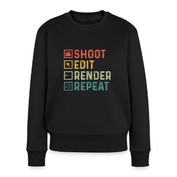 Video Editor Filmemacher Videofilmer - Frauen Premium Bio Pullover - Schwarz - Vorne - Julia (174cm)