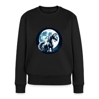 Arabische Pferdekunst - Frauen Premium Bio Pullover - Schwarz - Vorne - Julia (174cm)