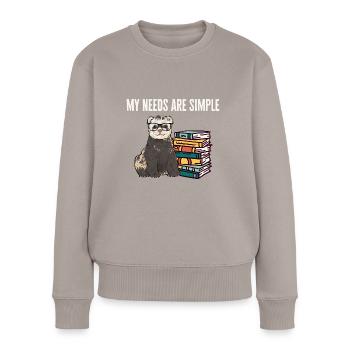 Frettchen Besitzer Frettchen - Frauen Premium Bio Pullover - Taupe - Vorne - Julia (174cm)