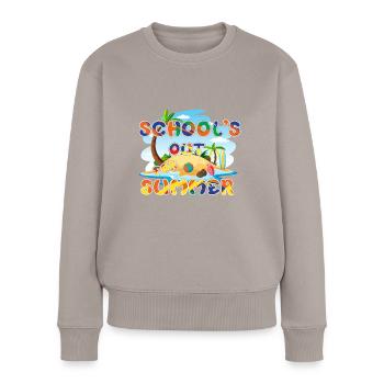 Écoles sorties pour l’été Dernier jour d’école - Pull Premium bio Femme - taupe - Devant - Julia (174cm)