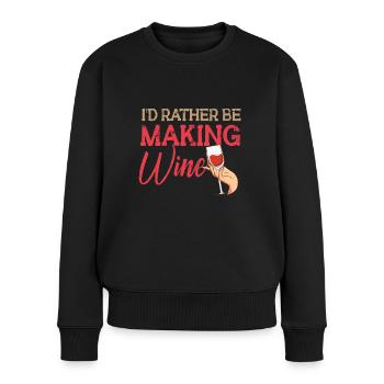 Winzer Wein Spruch für Weinliebhaber - Frauen Premium Bio Pullover - Schwarz - Vorne - Julia (174cm)