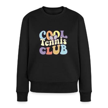 Cool Tennis Club Tennis Coach Tennis Crew Matching - Frauen Premium Bio Pullover - Schwarz - Vorne - Julia (174cm)