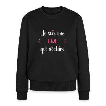 léa - Pull Premium bio Femme - noir - Devant - Julia (174cm)