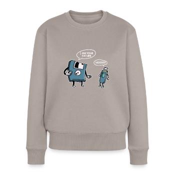 USB-Diskette Lustige Informationstechnologie - Frauen Premium Bio Pullover - Taupe - Vorne - Julia (174cm)