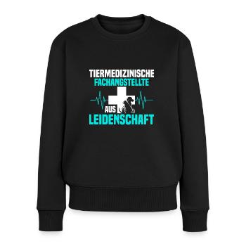 Tierarzthelferin aus Leidenschaft TFA Veterinär - Frauen Premium Bio Pullover - Schwarz - Vorne - Julia (174cm)