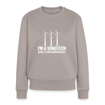 Wind turbine technician wind farm wind power - Women's Premium Organic Jumper - taupe - Front - Julia (174cm)