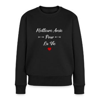 meilleure amie pour la vie - Pull Premium bio Femme - noir - Devant - Julia (174cm)