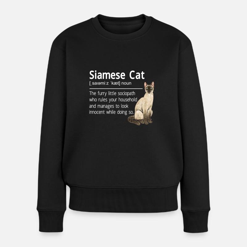 Siamese Cat Siamese Cat - Women's Premium Organic Jumper - black