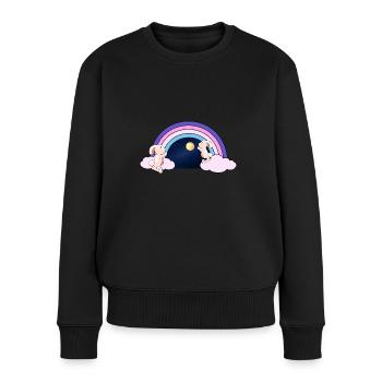 Rainbow Fantasy Rabbit Kids Moon Starry Sky - Women's Premium Organic Jumper - black - Front - Julia (174cm)