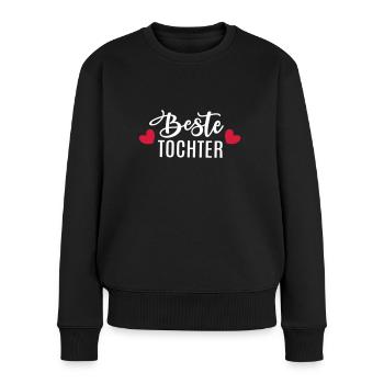 Beste Tochter Töchter Herz - Frauen Premium Bio Pullover - Schwarz - Vorne - Julia (174cm)