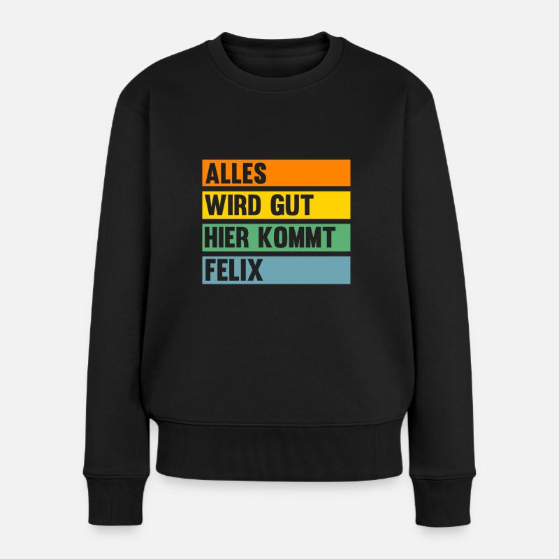 Felix - Frauen Premium Bio Pullover - Schwarz