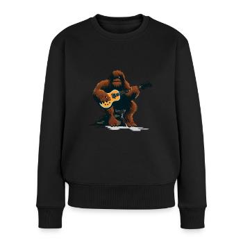 Bigfoot joue de la guitare - Pull Premium bio Femme - noir - Devant - Julia (174cm)