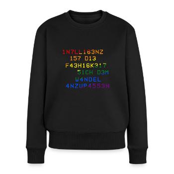 Intelligenz Fähigkeit sich dem Wandel anzupassen - Frauen Premium Bio Pullover - Schwarz - Vorne - Julia (174cm)
