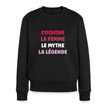 Coquine - Pull Premium bio Femme - noir - Devant - Julia (174cm)