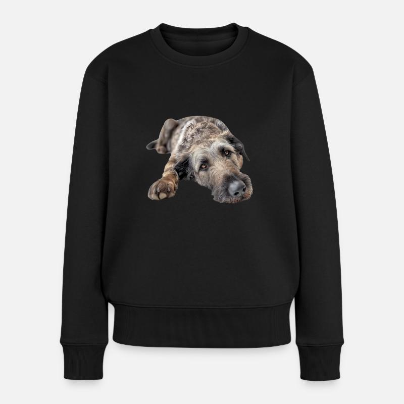 Irish Wolfhound - Frauen Premium Bio Pullover - Schwarz