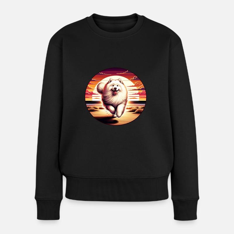 Chien Samoyède Cadeaux Mignon Samoyède Chien Graphique - Pull Premium bio Femme - noir