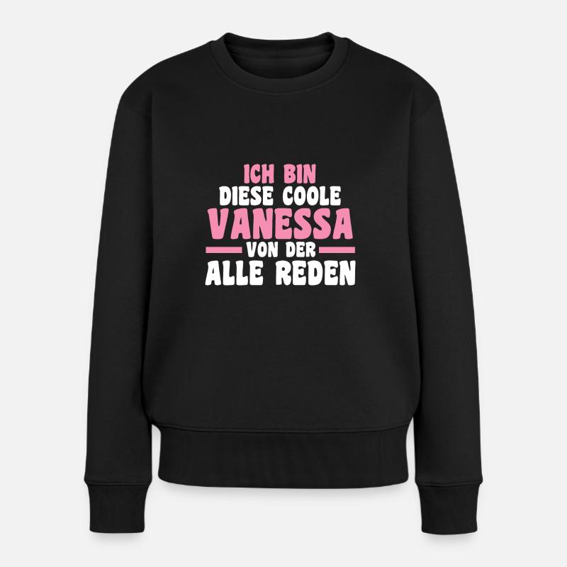 Vanessa - Frauen Premium Bio Pullover - Schwarz