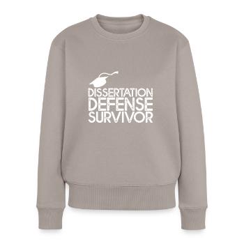 Dissertation Defense Survivor 3 - Frauen Premium Bio Pullover - Taupe - Vorne - Julia (174cm)