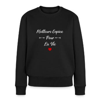Meilleure Copine pour la vie - Pull Premium bio Femme - noir - Devant - Julia (174cm)