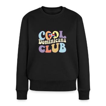 Cool Dominicana Club Dominican Republic Pride - Frauen Premium Bio Pullover - Schwarz - Vorne - Julia (174cm)
